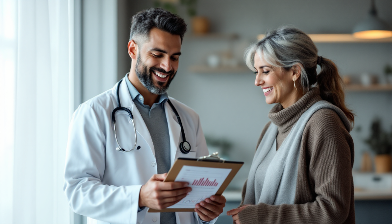 Ilustração mostrando mulher saudável ao ar livre